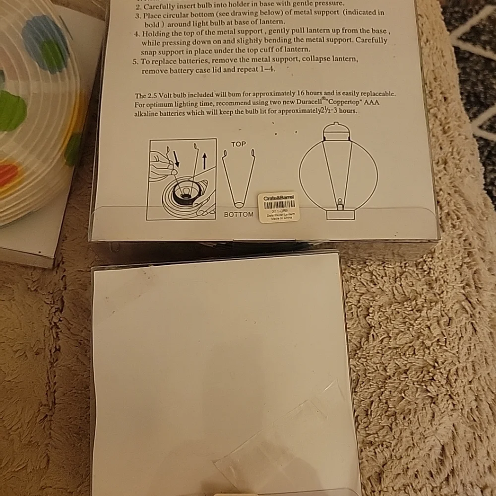 Lot of 7 Paper Lanterns Various Sizes Crate & Barrel